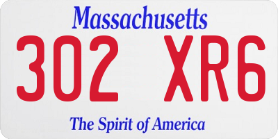 MA license plate 302XR6