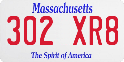 MA license plate 302XR8