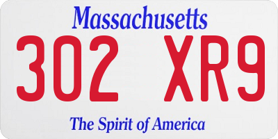 MA license plate 302XR9