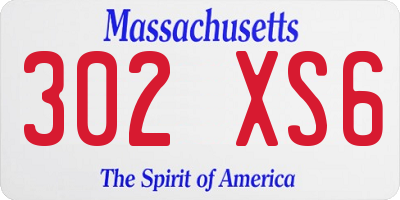 MA license plate 302XS6