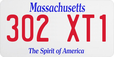 MA license plate 302XT1