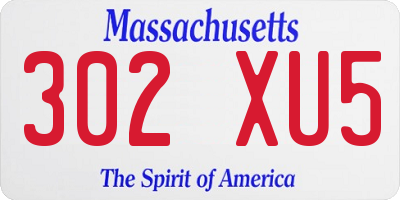 MA license plate 302XU5