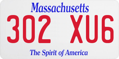 MA license plate 302XU6