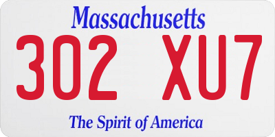 MA license plate 302XU7