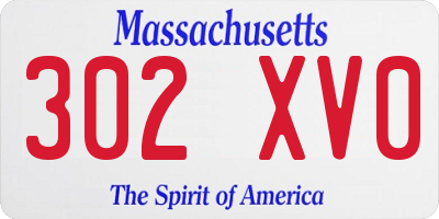 MA license plate 302XV0