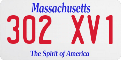MA license plate 302XV1