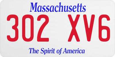 MA license plate 302XV6