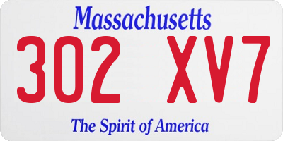 MA license plate 302XV7