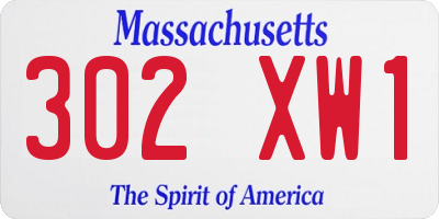 MA license plate 302XW1