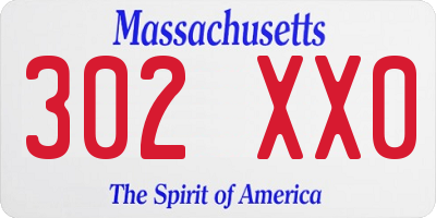 MA license plate 302XX0