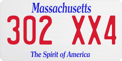 MA license plate 302XX4