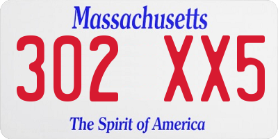 MA license plate 302XX5
