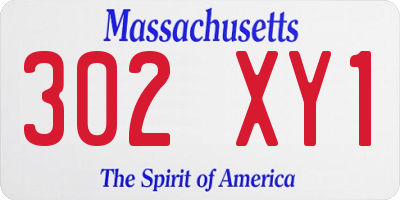 MA license plate 302XY1