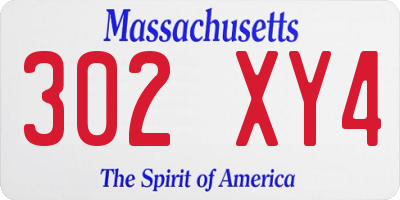 MA license plate 302XY4