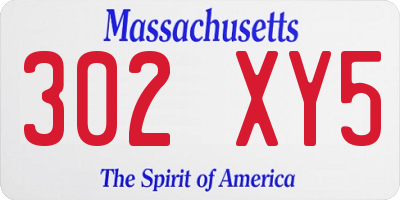 MA license plate 302XY5