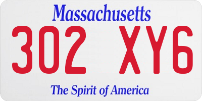 MA license plate 302XY6
