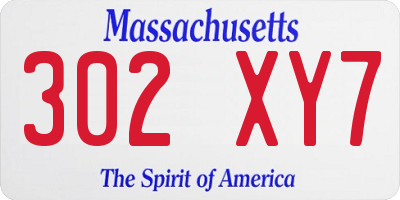 MA license plate 302XY7