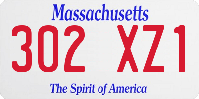 MA license plate 302XZ1