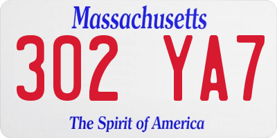 MA license plate 302YA7