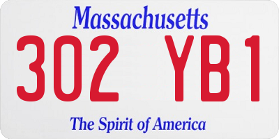 MA license plate 302YB1