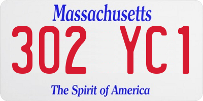 MA license plate 302YC1