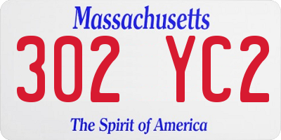 MA license plate 302YC2