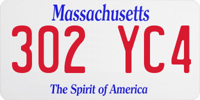 MA license plate 302YC4