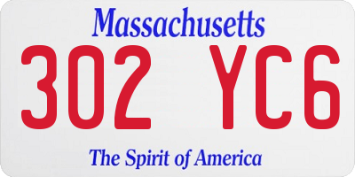 MA license plate 302YC6