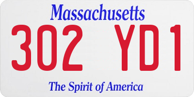 MA license plate 302YD1