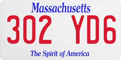 MA license plate 302YD6