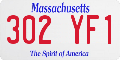 MA license plate 302YF1