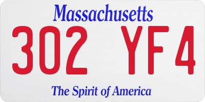 MA license plate 302YF4