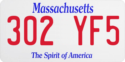 MA license plate 302YF5