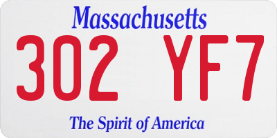 MA license plate 302YF7