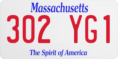 MA license plate 302YG1