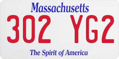 MA license plate 302YG2
