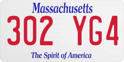 MA license plate 302YG4