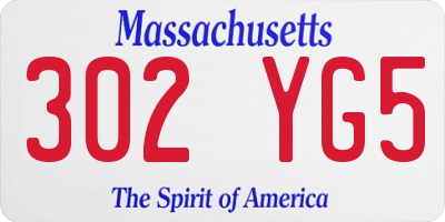 MA license plate 302YG5