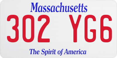 MA license plate 302YG6