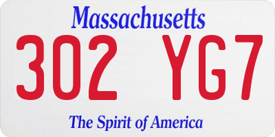 MA license plate 302YG7