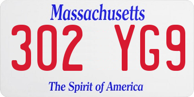 MA license plate 302YG9
