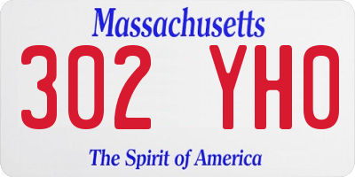 MA license plate 302YH0