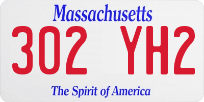 MA license plate 302YH2