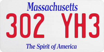 MA license plate 302YH3
