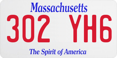 MA license plate 302YH6