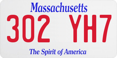 MA license plate 302YH7