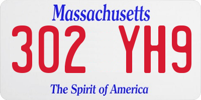 MA license plate 302YH9