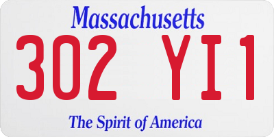 MA license plate 302YI1