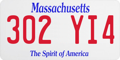 MA license plate 302YI4