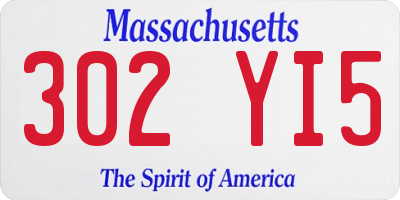 MA license plate 302YI5